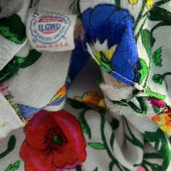 Vintage 70s union made fit & flare floral print Hawaiian maxi dress, size 5 - Picture 5 of 6